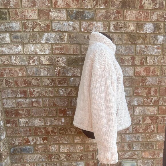 STOOSH by 26 International Women's Knit Textured Faux Fur Cord Puffer Jacket M - Picture 11 of 13